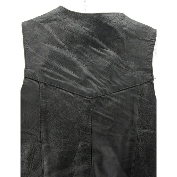 Unik Vest 42 Genuine Leather Jacket Motorcycle Western Snap Front * - Picture 6 of 11